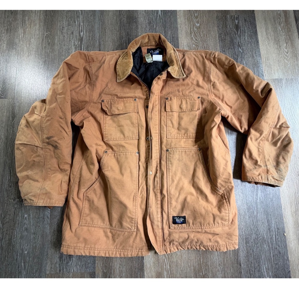 Walls Blizzard Pruf Jacket Mens Large Tall Brown Duck Canvas Quilted Work Coat
